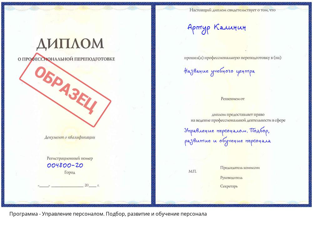 Управление персоналом. Подбор, развитие и обучение персонала Гудермес